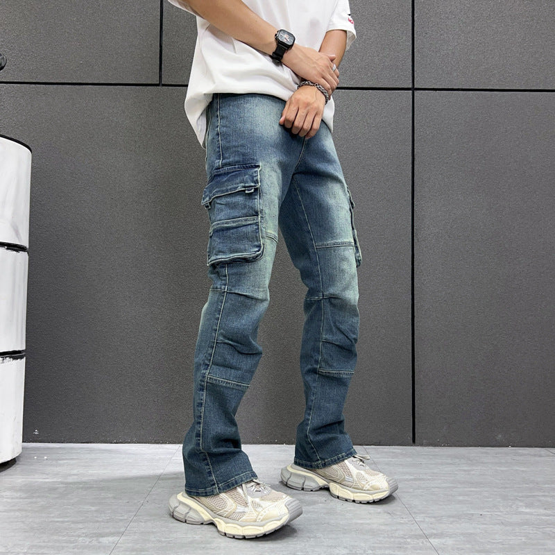 Multi-Pocket Workwear Jeans Men's - WOMONA.COM