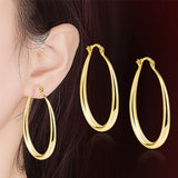 Geometric oval earrings - WOMONA.COM