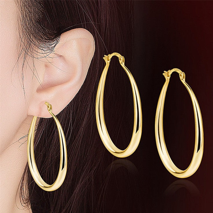 Geometric oval earrings - WOMONA.COM