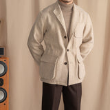 Retro Warm Tweed Lapel British Safari Jacket - WOMONA.COM