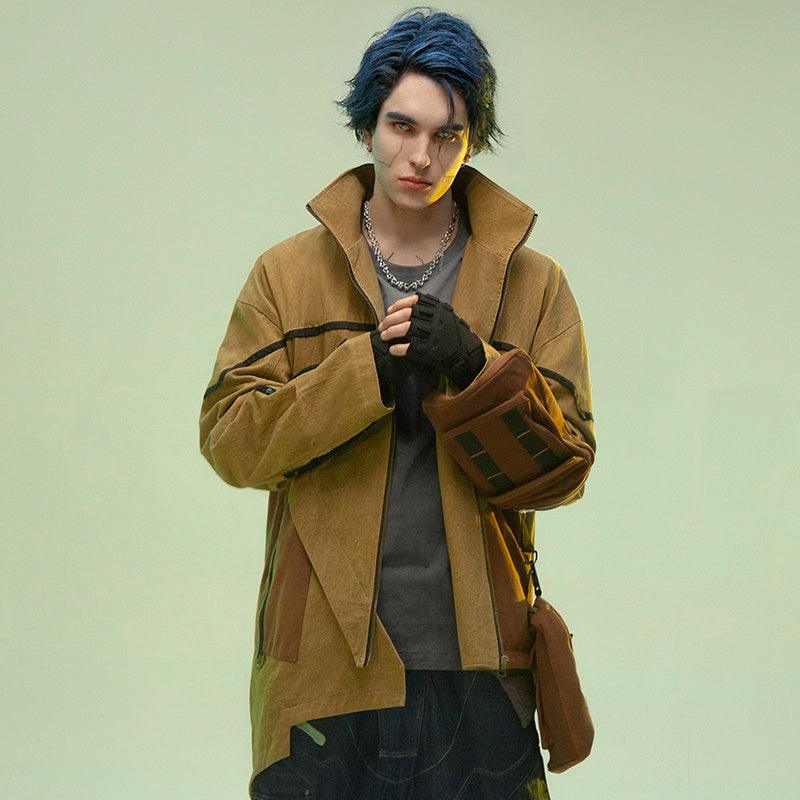 Asymmetric Medium And Long Sandstone Wind Coat - WOMONA.COM