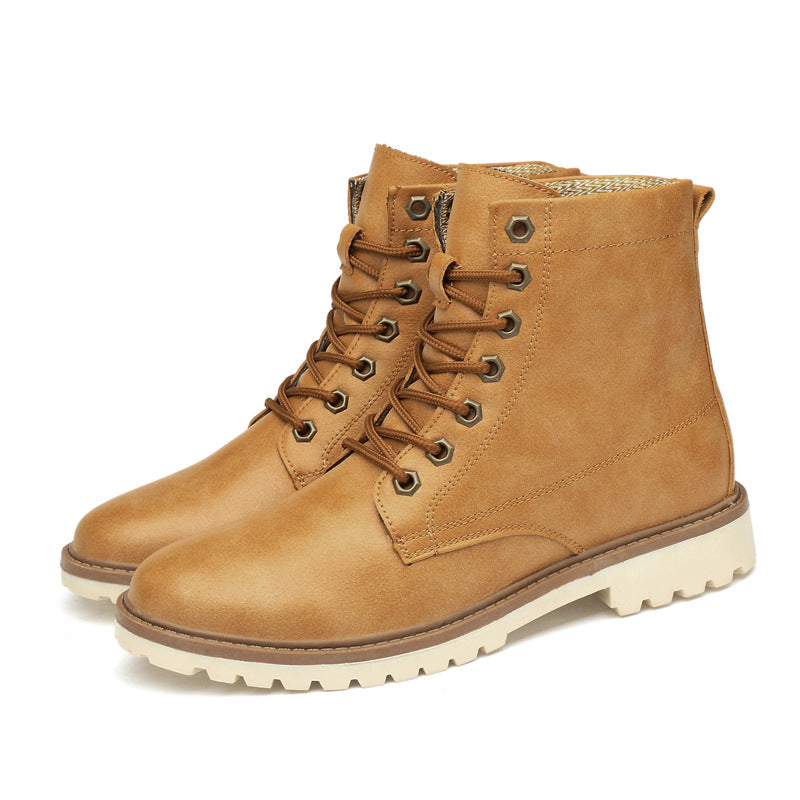 Men's leather boots British Martin boots - WOMONA.COM