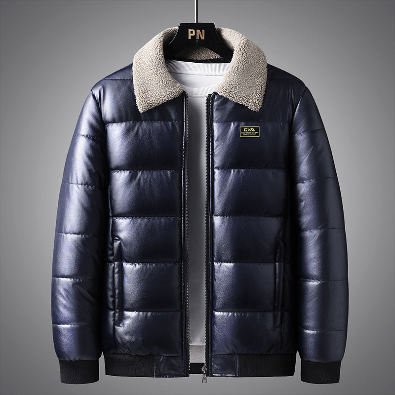 Lapel Collar Trendy Men's Winter Jacket Thickened - WOMONA.COM