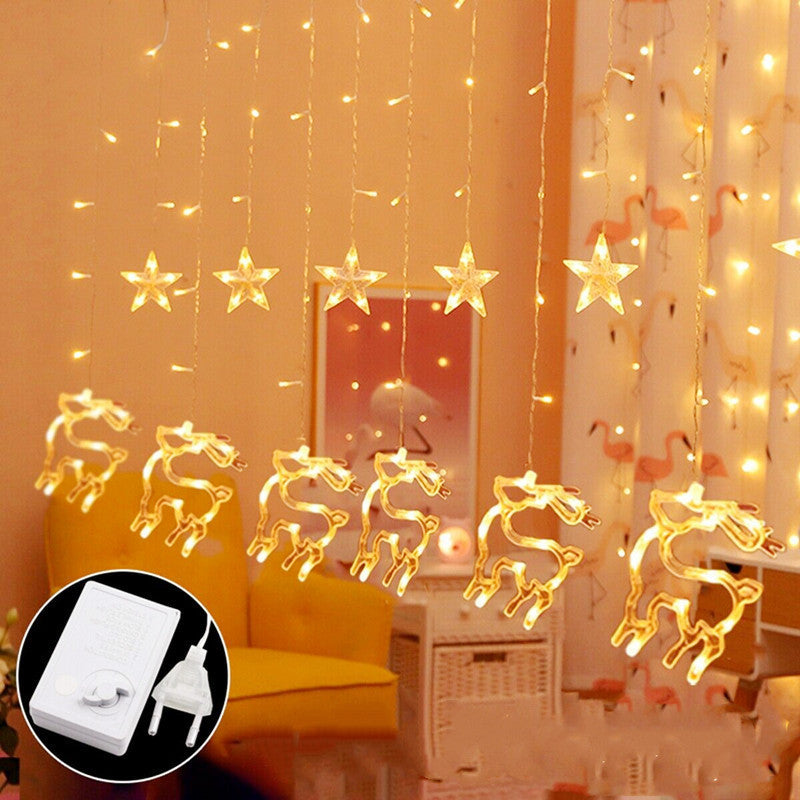 Christmas Curtain Shop Window Lights - WOMONA.COM