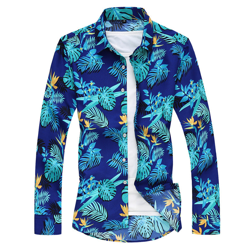 Summer New Men  Shirt Large Size Printing - WOMONA.COM