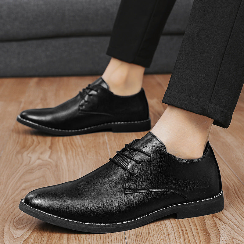 Zapatos de boda con cordones de cuero para hombre, estilo informal de negocios, tallas 39 a 46