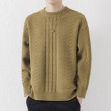 New Men's Round Neck Knitted Sweater