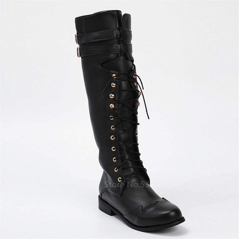 Men's shoes men's boots boots rivets - WOMONA.COM