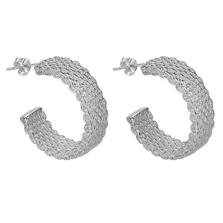 Women's Silver-Tone Mesh Earrings
