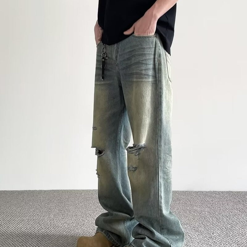 Fashionable Mens Vintage Distressed Jeans