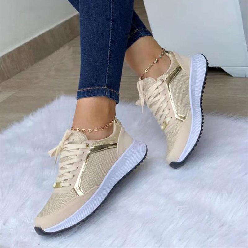Women Sneakers Lace-up Sports Shoes - WOMONA.COM