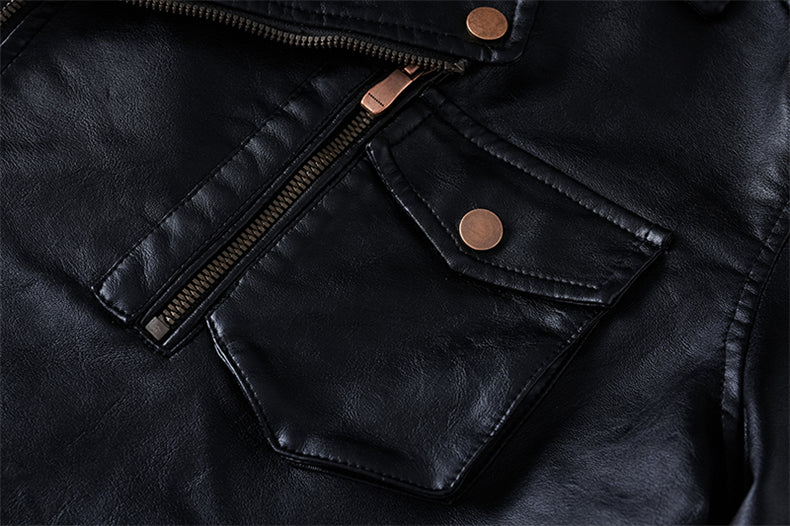 Large Size Suit Parker Leather Jacket - WOMONA.COM