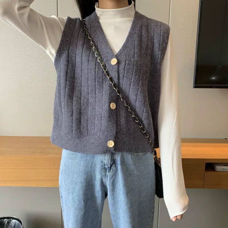 Student Sleeveless Sweaters - WOMONA.COM