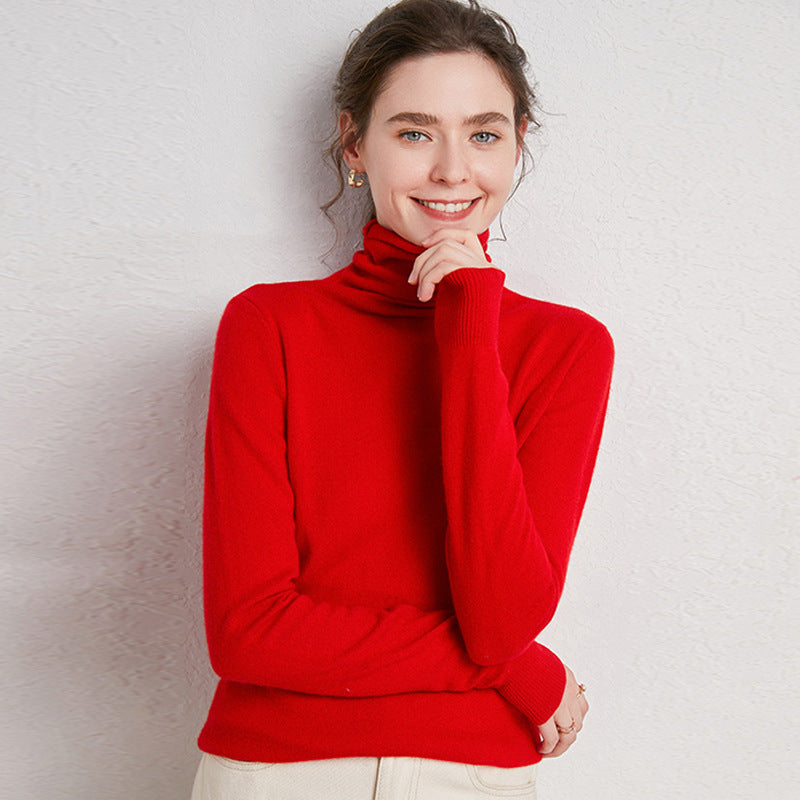 Pile up collared cashmere sweaters - WOMONA.COM