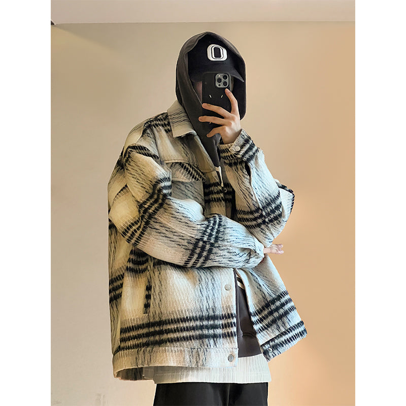 Men's And Women's Loose Shirt Plaid Coat Top - WOMONA.COM