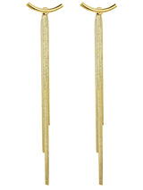 Golden tassel long earrings - WOMONA.COM