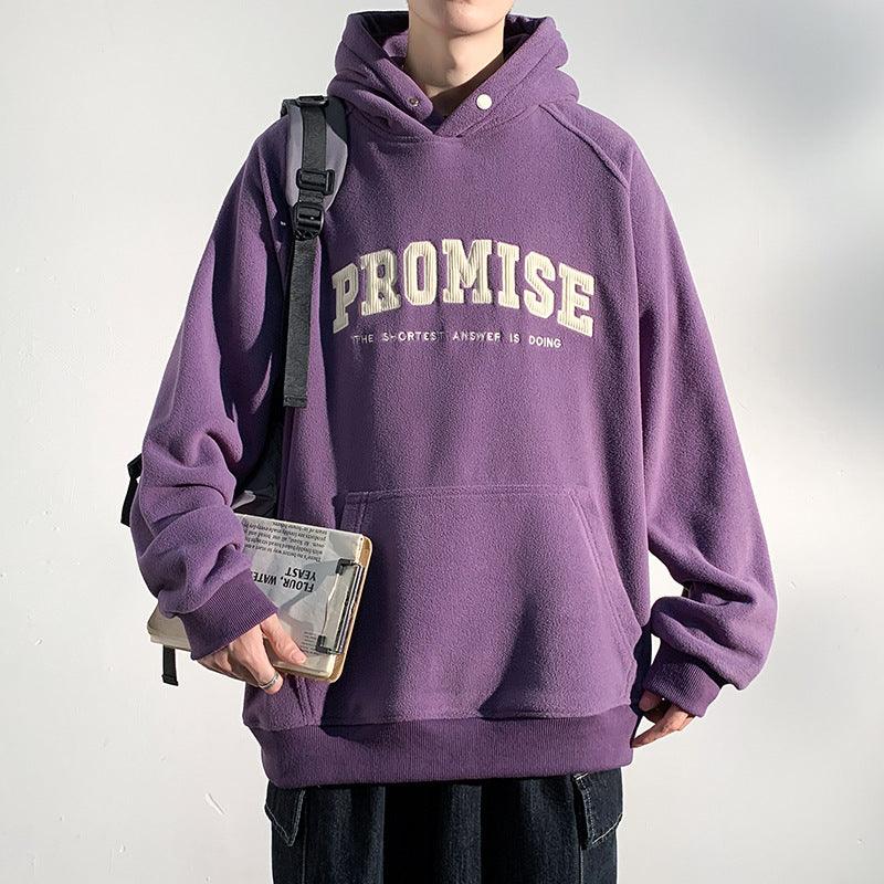 Men's Letter Printing Loose Pullover Top - WOMONA.COM