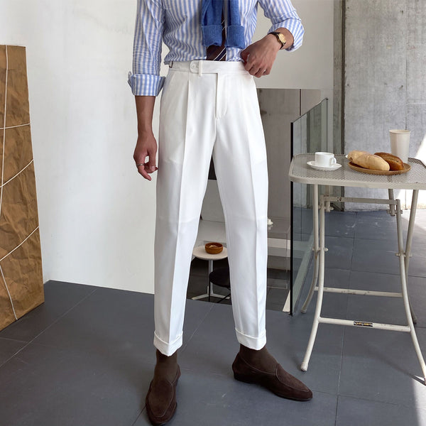 Business Casual Texture All-match Straight-leg Pants For Men - WOMONA.COM