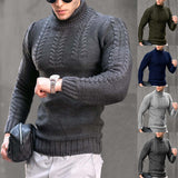 Men's Turtleneck Twisted Long-sleeved Sweater - WOMONA.COM