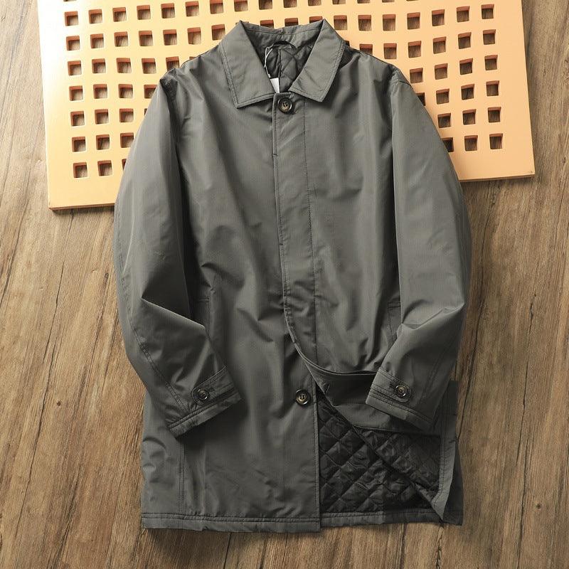 Waterproof Thickened Thermal Quilted Mid-length Trench Coat - WOMONA.COM
