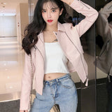 Small Leather Jacket Women's Short Korean Version - WOMONA.COM