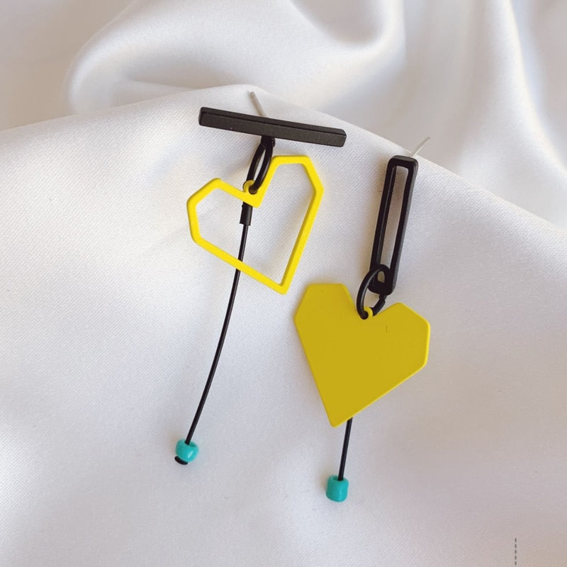 Love earrings female asymmetric - WOMONA.COM