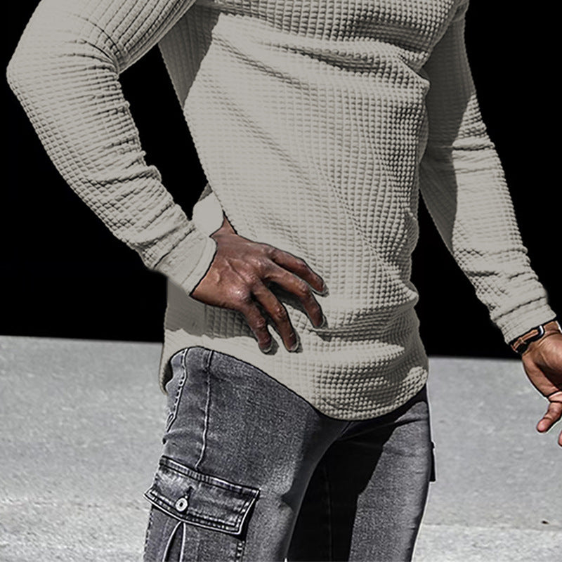 Men's Waffle-Knit Quarter-Zip Sweater - product view 1