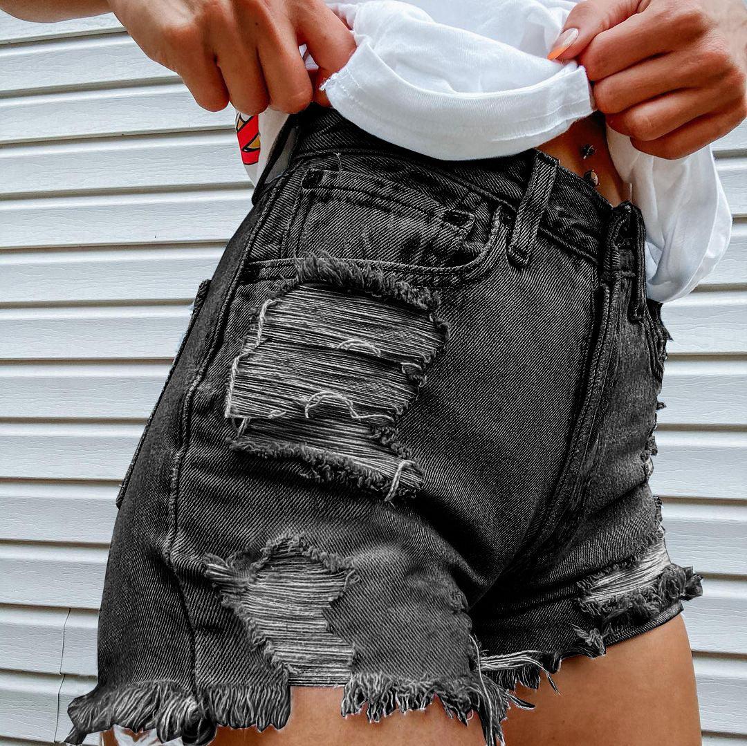 Women Printed Spring Summer Denim Shorts - WOMONA.COM