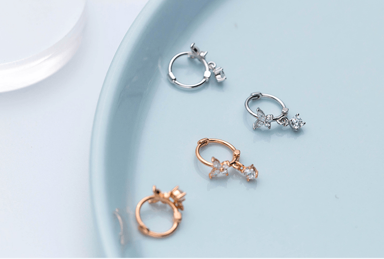 Rhinestone Butterfly Earrings