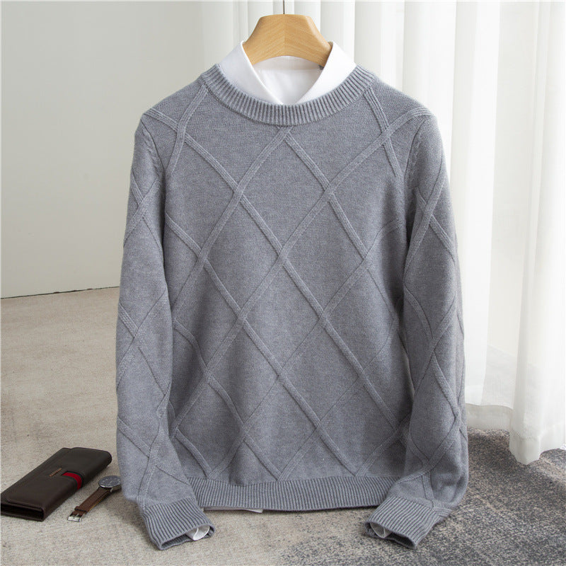 Fashion Woolen Sweater Men's Solid Color - WOMONA.COM