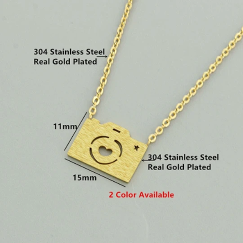 Fashion Love Camera Pendant Necklace Jewelry - WOMONA.COM