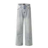 American Retro Wash Light-colored Jeans Men - WOMONA.COM