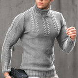 Men's Turtleneck Twisted Long-sleeved Sweater - WOMONA.COM