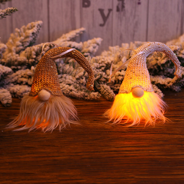 Christmas Forester Gnome LED Doll Light Tree Decoration Hanging Pendant - WOMONA.COM