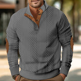 Men's Sweater Half Cardigan Jacquard