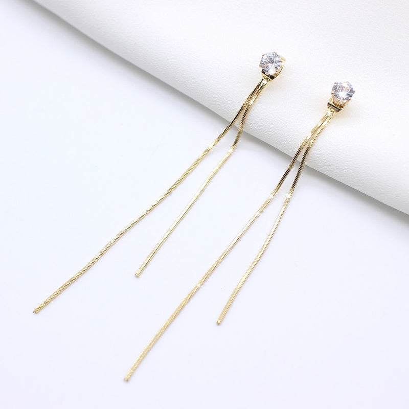 Long female tassel earrings - WOMONA.COM