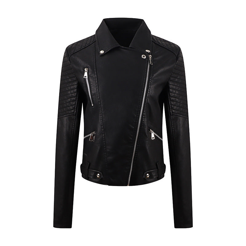 Motorcycle Clothing Washed Leather Jacket - WOMONA.COM