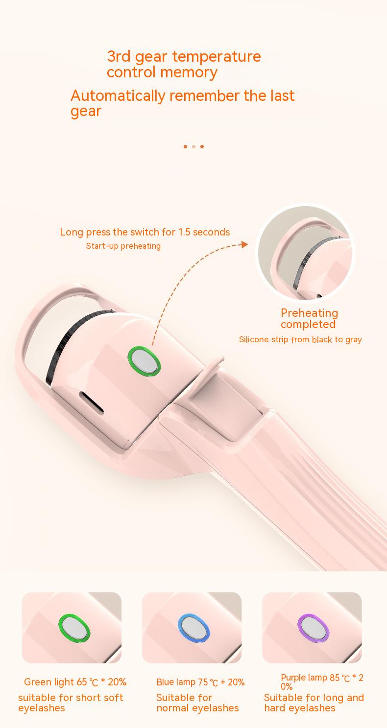 Charging Port Three-speed Temperature Control Electric Eyelash Curler - WOMONA.COM