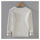 Thick Needle Solid Color Knitwear Sweater Twist Slim Fit