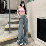 Retro Washed Loose Wide Leg Jeans For Women - WOMONA.COM