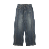 Lockere, gerade High Street Wave Line Washed Jeans