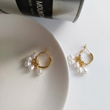 Pearl tassel simple earrings - WOMONA.COM