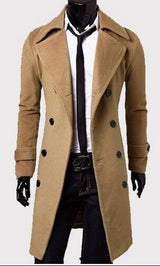 Men Long Trench Coat - WOMONA.COM