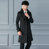 Long Double Breasted Spring And Autumn Slim British Business Coat - WOMONA.COM