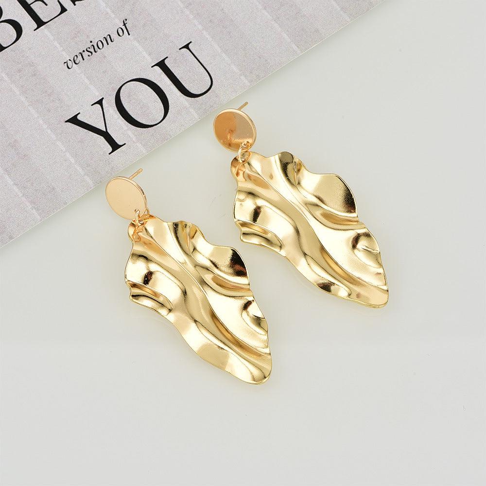 Irregular metal women's earrings - WOMONA.COM