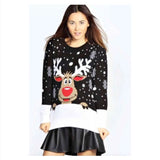 Christmas fawn jacquard sweater - WOMONA.COM