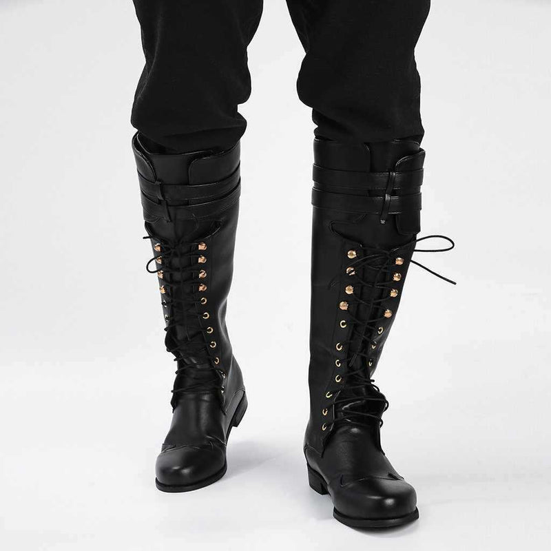 Men's shoes men's boots boots rivets - WOMONA.COM