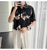 Summer Drape Thin Floral Shirt For Men