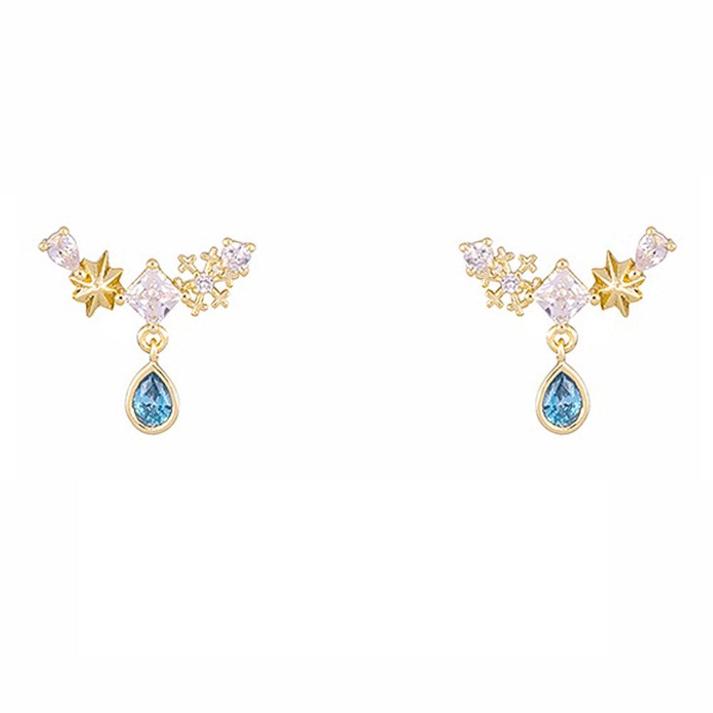 Zircon temperament star earrings - WOMONA.COM