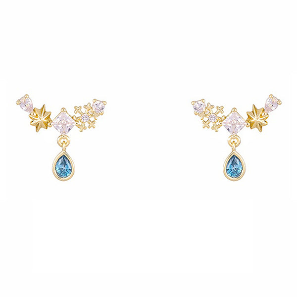 Zircon temperament star earrings - WOMONA.COM